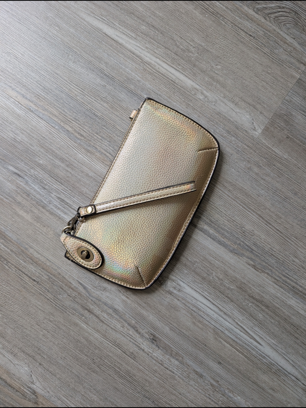 Iridescent Gold Wristlet Wallet